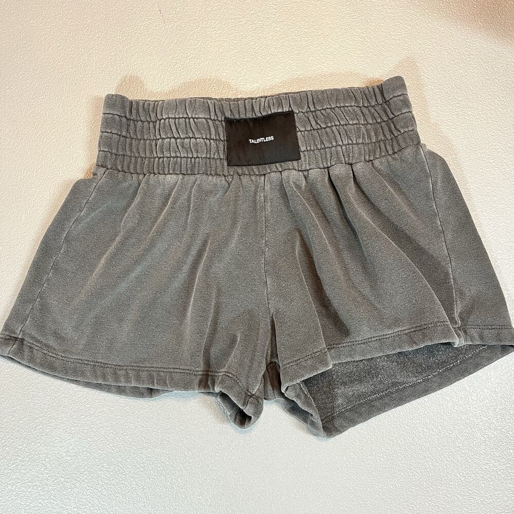 Talentless Womens Size Small Steel Gray Cotton Boxing Sweat Short Shorts 2"